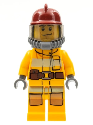 Preowned LEGO® Minifigure – Town cty0307 Fire Bright Light Orange Fire Suit w/Utility Belt