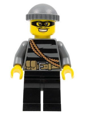Preowned LEGO® Minifigure – Town cty0358 Police City Burglar Dark Bluish Gray Knit Cap Mask
