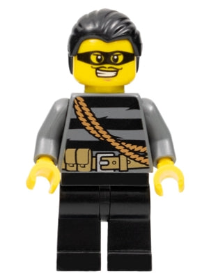 Preowned LEGO® Minifigure – Town cty0363 Police City Burglar Black Hair Mask