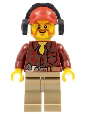 LEGO® Minifigure Town cty0404 Flannel Shirt w/Pocket and Belt Dark Tan Legs Red