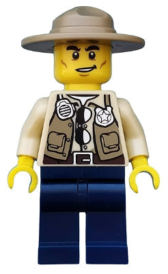 Preowned LEGO® Minifigure – Town cty0512 Swamp Police Ranger Dark Blue Legs Campaign Hat