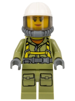 Preowned LEGO® Minifigure – Town cty0681 Volcano Explorer Female Worker Suit w/Harness Cons