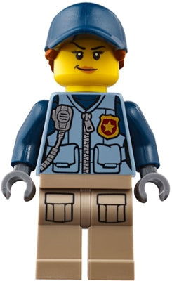 Preowned LEGO® Minifigure – Town cty0869 Mountain Police Officer Female Dark Blue Hat w/Dar