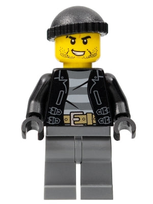 LEGO® Minifigure Town cty0930 Police City Bandit Crook Black Knit Cap Black Stub