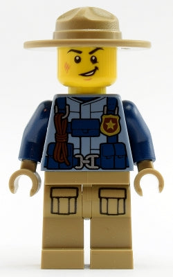 LEGO® Minifigure Town cty0946 Mountain Police Officer Male Jacket w/Harness Dark