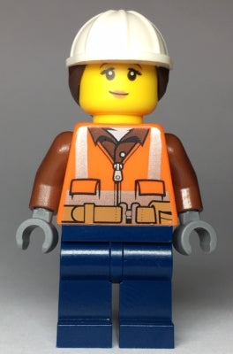 LEGO® Minifigure Town cty0969 Construction Worker Female Orange Safety Vest Refl