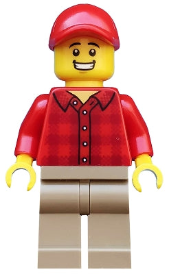 LEGO® Minifigure Town cty0982 Popcorn Vendor Male Red Plaid Flannel Shirt Dark T