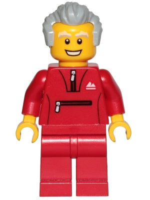 LEGO® Minifigure Town cty1025 Grandfather Red Tracksuit Light Bluish Gray Hair