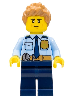 Preowned LEGO® Minifigure – Town cty1126 Police City Officer Shirt w/Dark Blue Tie and Gold