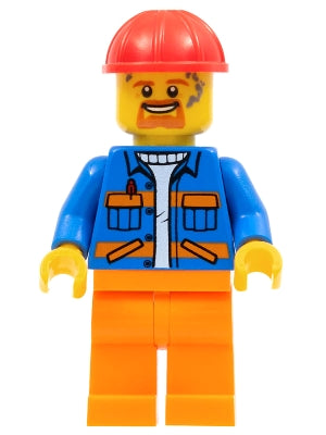 Preowned LEGO® Minifigure – Town cty1161 Blue Jacket w/Diagonal Lower Pockets and Orange St