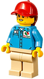 Preowned LEGO® Minifigure – Town cty1194 Ground Crew Female Medium Blue Shirt w/Octan Logo