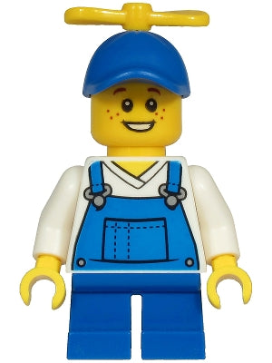 LEGO® Minifigure Town cty1214 Child Boy Blue Overalls over V-Neck Shirt Blue Sho