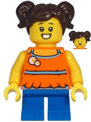 Preowned LEGO® Minifigure – Town cty1215 Madison (Maddy) Yea Girl Orange Halter Top Dress B