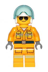Preowned LEGO® Minifigure – Town cty1237 Fire Reflective Stripes Bright Light Orange Suit W