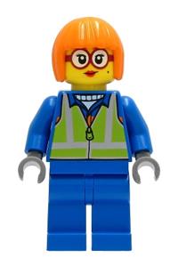 Preowned LEGO® Minifigure – Town cty1244 Shirley Keeper Blue Jacket Safety Vest