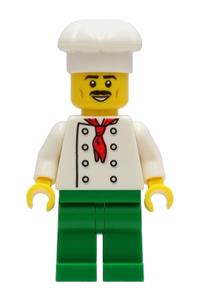 Preowned LEGO® Minifigure – Town cty1247 Chef White Torso w/8 Buttons No Wrinkles Front or