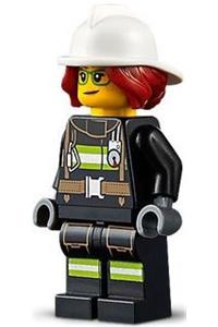 Preowned LEGO® Minifigure – Town cty1254 Fire Fighter Female Freya McCloud Black Suit