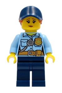 Preowned LEGO® Minifigure – Town cty1258 Police City Officer Female Bright Light Blue Shirt