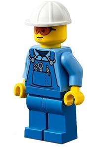 Preowned LEGO® Minifigure – Town cty1274 Roadwork Truck Driver Male Blue Overalls over Medi
