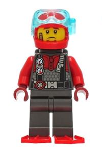 Preowned LEGO® Minifigure – Town cty1276 Police Crook Frankie Lupelli Diving Suit