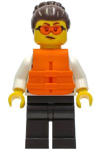 Preowned LEGO® Minifigure – Town cty1278 Police Officer Gracie Goodhart Dark Blue Vest Blac