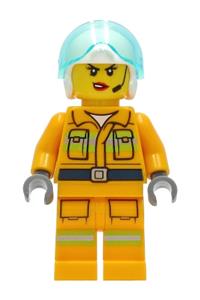 Preowned LEGO® Minifigure – Town cty1282 Fire Reflective Stripes Bright Light Orange Suit W