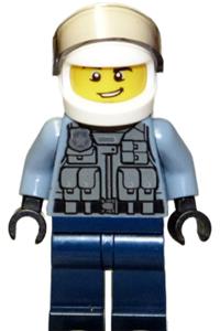 Preowned LEGO® Minifigure – Town cty1285 Police Officer Sand Blue Police Jacket Dark Blue L
