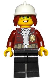Preowned LEGO® Minifigure – Town cty1288 Fire Chief Female Freya McCloud Dark Red Jacket Bl