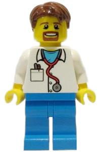 Preowned LEGO® Minifigure – Town cty1289 Doctor Stethoscope Dark Azure Legs Reddish Brown H