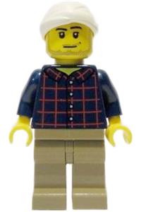 Preowned LEGO® Minifigure – Town cty1290 Patient Head Bandage Plaid Button Shirt Dark Tan L