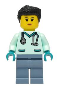 Preowned LEGO® Minifigure – Town cty1297 Wildlife Rescue Veterinarian Female Light Aqua Scr