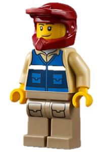 Preowned LEGO® Minifigure – Town cty1301 Wildlife Rescue Explorer Male Blue Vest w/RESCUE P