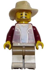 Preowned LEGO® Minifigure – Town cty1313 Man Dark Red Jacket w/Bright Light Blue Shirt Dark