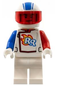 Preowned LEGO® Minifigure – Town cty1319 Rocket Racer Stuntz Driver White Jumpsuit w/Blue a