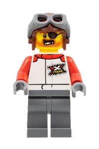 Preowned LEGO® Minifigure – Town cty1324 Stuntz Driver Male White Racing Jacket w/Red Arms