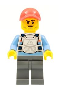 Preowned LEGO® Minifigure – Town cty1326 Alex Stuntz Driver White Racing Chest Protector w/