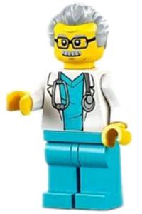Preowned LEGO® Minifigure – Town cty1341 Doctor Male White Lab Coat w/Stethoscope Medium Az
