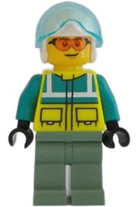Preowned LEGO® Minifigure – Town cty1344 Rescue Helicopter Pilot Male Dark Turquoise and Ne