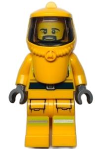 Preowned LEGO® Minifigure – Town cty1360 Fire Reflective Stripes Bright Light Orange Suit a