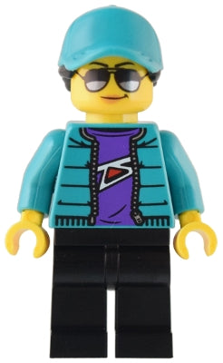 Preowned LEGO® Minifigure – Town cty1537 Custom Car Garage Driver Female Dark Turquoise Jac