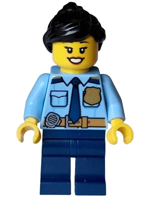 LEGO® Minifigure Town cty1589 Police City Officer Female Shirt w/Dark Blue Tie a