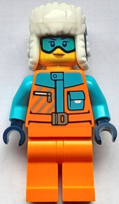 LEGO® Minifigure Town cty1690 Arctic Explorer Female Orange Jacket Dark Blue Ush