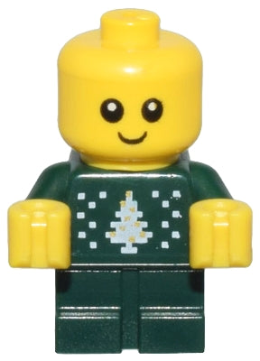 Preowned LEGO® Minifigure – Town cty1823 Baby - Dark Green Holiday Sweater