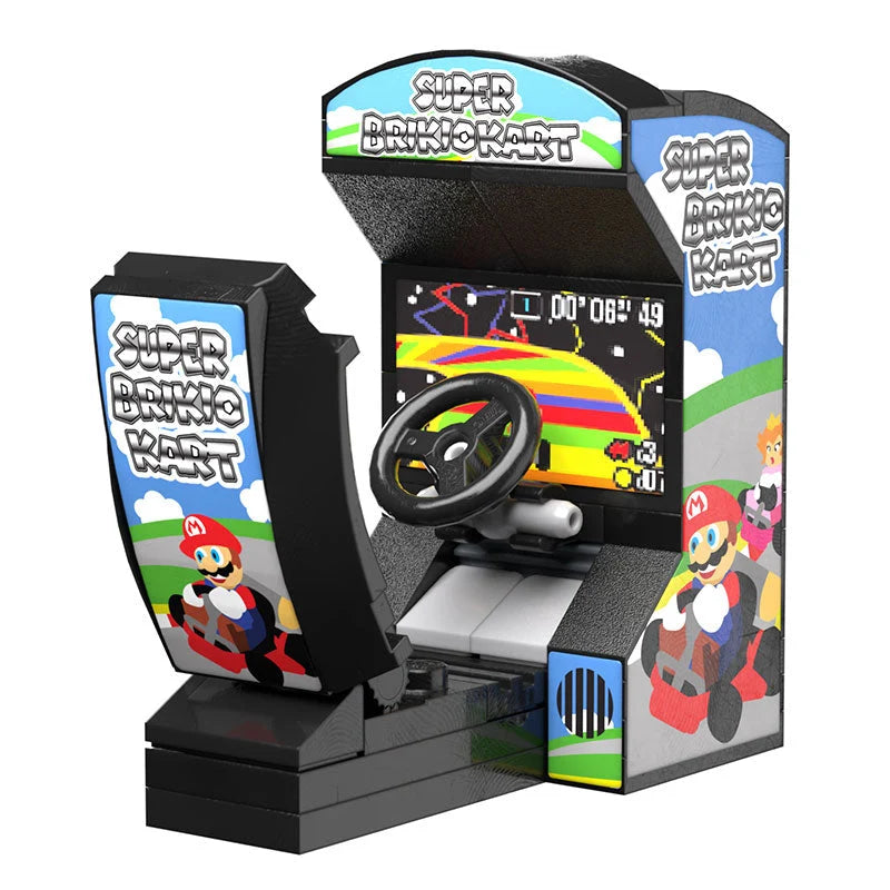 Super Brickio Kart arcade racing game custom build made with LEGO bricks, front view