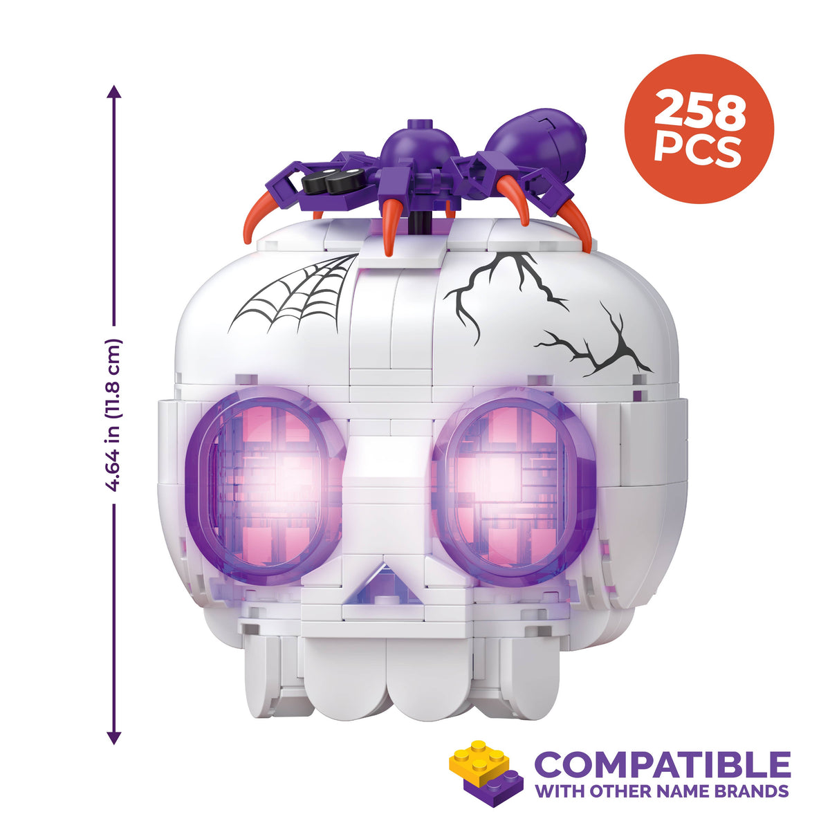 Light Up Skull Halloween Building Set 258pc