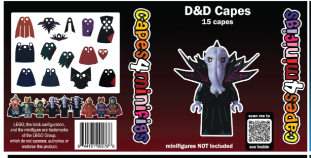 LEGO® Compatible D&D Custom Minifigure Cape Pack (15pc)