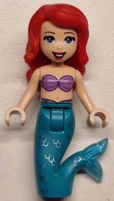 Preowned LEGO® Minifigure – Disney dp189 Ariel, Mermaid (Light Nougat) - Medium Lavender Shell Bra Top, Dark Turq