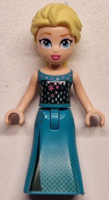 Preowned LEGO® Minifigure – Disney dp190 Elsa - Dark Turquoise Dress and Dark Green Halter Top