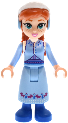 Preowned LEGO® Minifigure – Disney dp210 (Anna - Bright Light Blue Skirt and Coat)