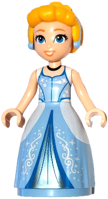 Preowned LEGO® Minifigure – Disney dp212 (Cinderella - Bright Light Blue and Metallic Light Blue Ball Gown, Bright Light Oran